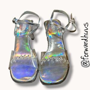 Kenneth Cole Reaction Cind-R-Ella Clear Silver Dress Sandals Girls 3